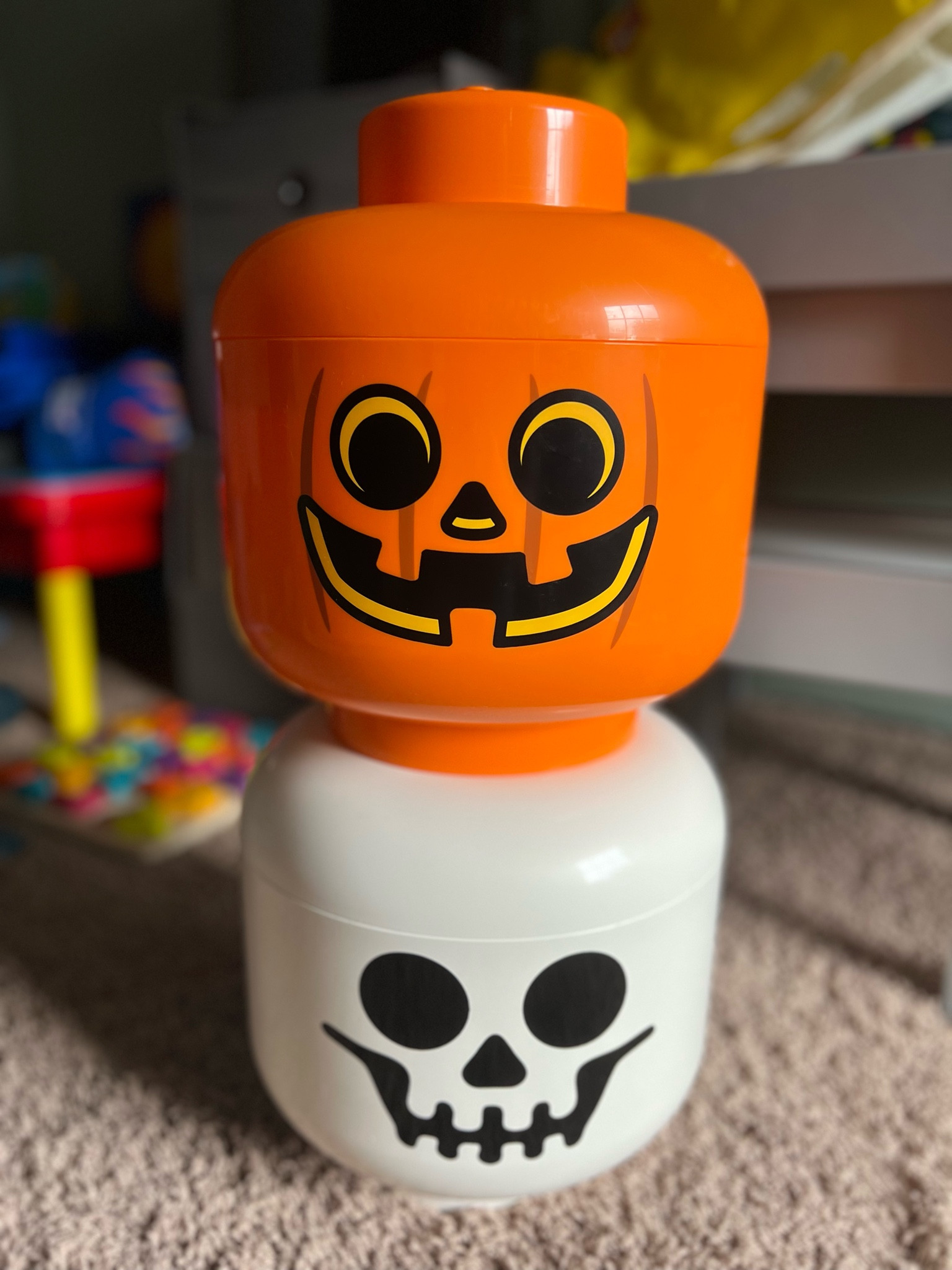 For all my Halloween Lego loving mommas out there! These are SO cute! They are on the larger side, stackable and perfect for your lego loving kiddos! 

#LTKKids #LTKHome #LTKSeasonal