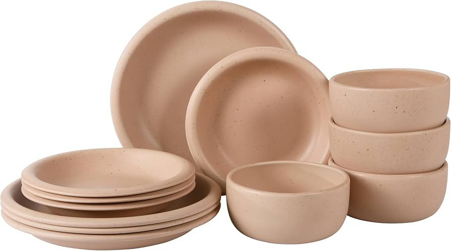 Bloomhouse - Two Time Oprah's Favorite Things Winner - Corsica Clay 12 Piece Stoneware Rustic Rea... | Amazon (US)