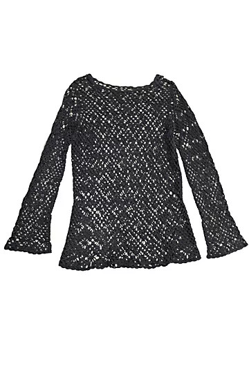 Vintage 1990's Black Crochet Mini Dress Selected By Afterlife Boutique | Free People (Global - UK&FR Excluded)