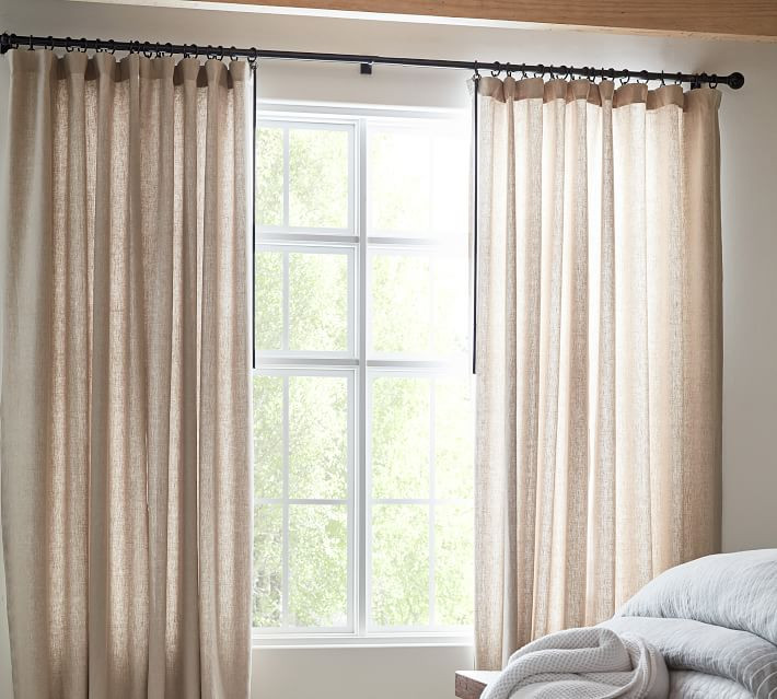 Belgian Flax Linen Rod Pocket Curtain | Pottery Barn (US)