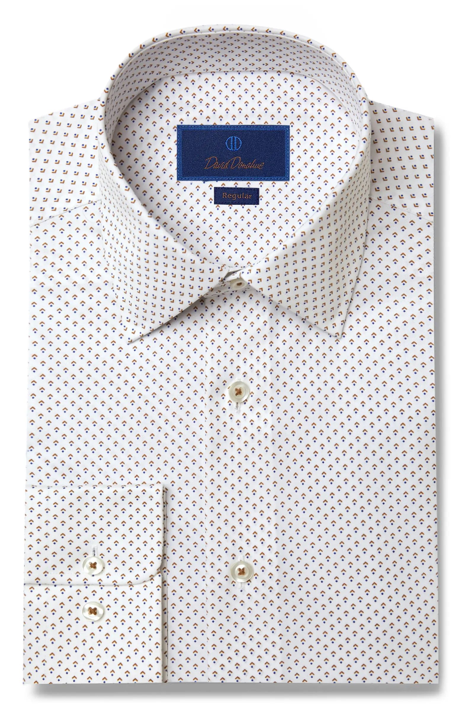 Regular Fit Neat Print Cotton Twill Dress Shirt | Nordstrom
