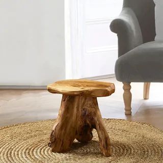 Greenage Cedar Roots Naturally Shaped Mushroom Stool Side Table Stand | Bed Bath & Beyond