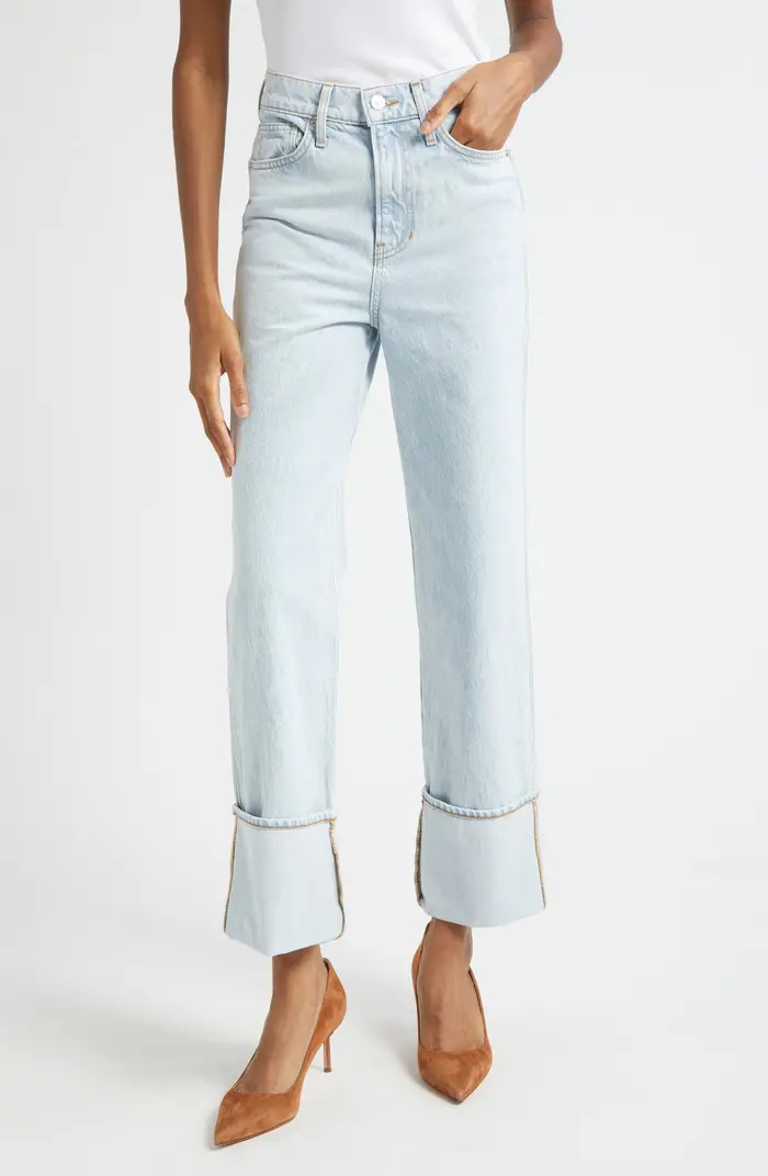 Dylan Cuffed High Waist Relaxed Straight Leg Jeans | Nordstrom Rack