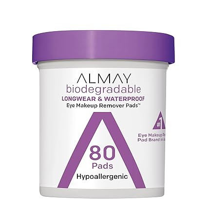 Almay Biodegradable Makeup Remover Pads, Longwear & Waterproof, Hypoallergenic, Fragrance-Free, D... | Amazon (US)