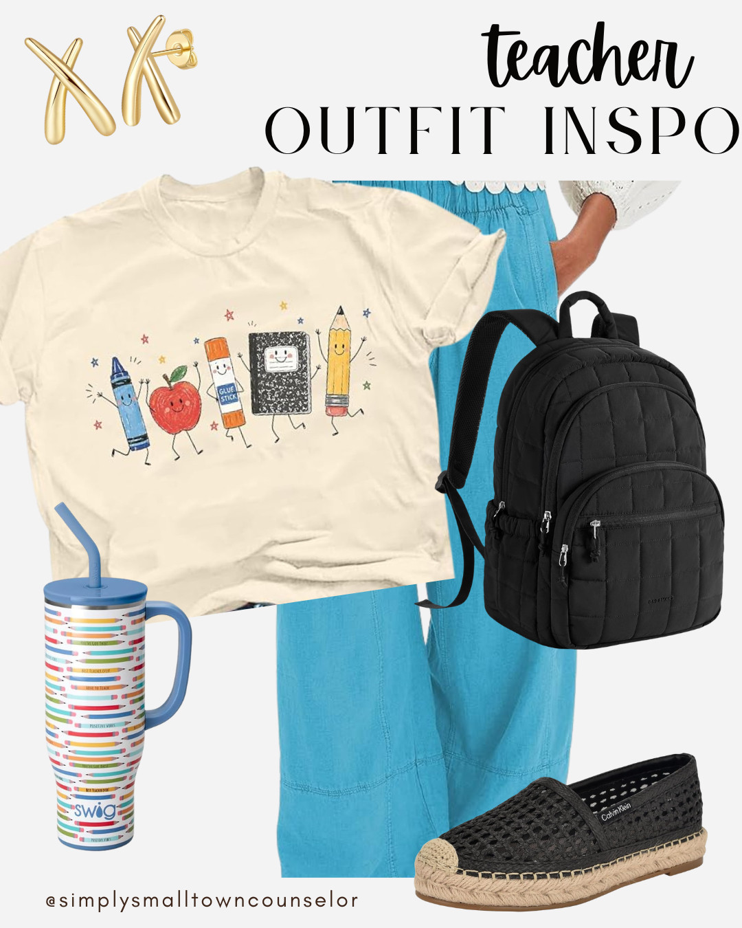 Teacher outfit inspo! How cute is this school supply tee?! 

 #LTKMidsize #LTKWorkwear