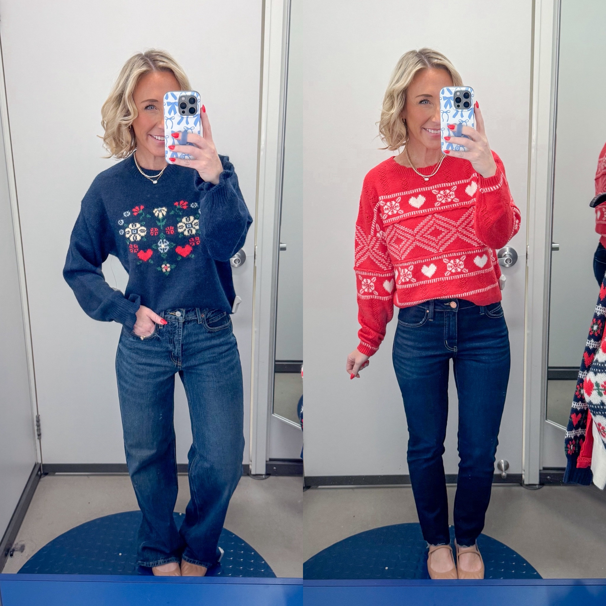 Old Navy - heart sweaters (Everything Extra 15% Off $80+ at Checkout) 
* Dark High Rise Straight Jean - Size 2. 

Red Crew-Neck Heart Sweater - size XS. 

Crew-Neck Graphic Sweater - size Small. Currently 50% off.
 

 

#LTKSaleAlert #LTKFindsUnder50 #LTKSeasonal