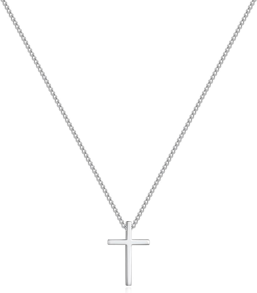Dainty 925 Sterling Silver Cross Necklace for Women, Trendy Womens Cross Necklace for Girls Simpl... | Amazon (US)
