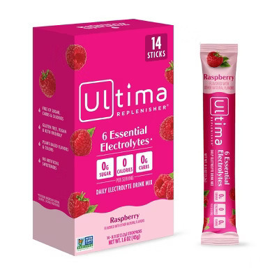 Ultima Replenisher Daily Hydration Electrolyte Stick Packs - Raspberry - 1.6oz/14ct | Target