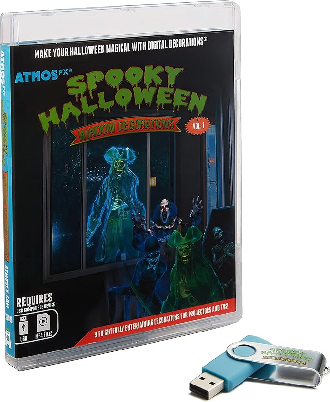 AtmosFX® Spooky Halloween Digital Decoration on USB Includes 9 Atmosfx Video Effects for Halllow... | Amazon (US)