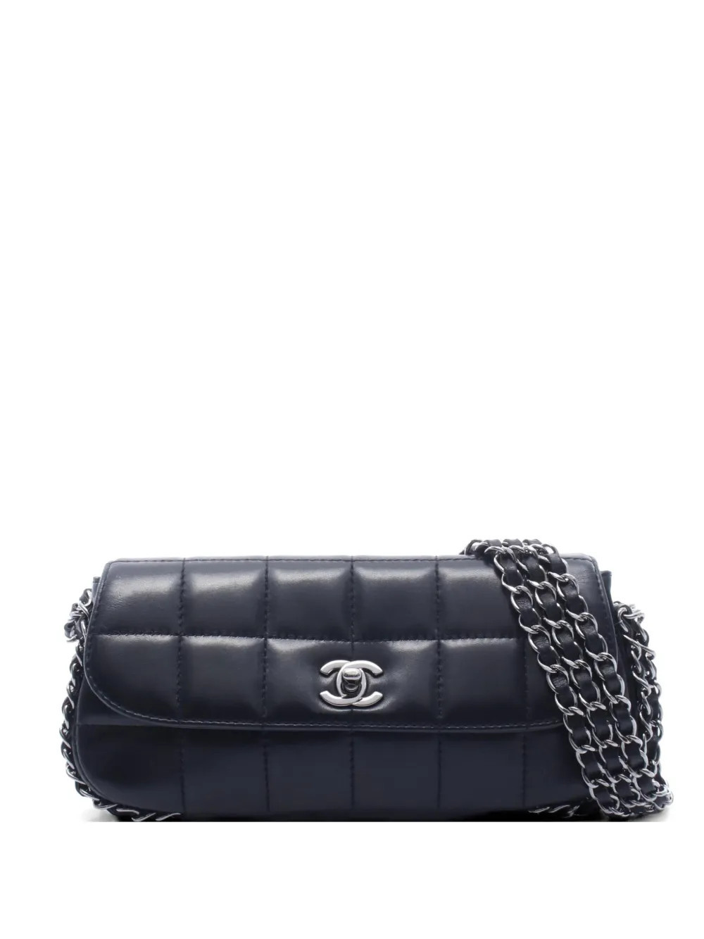 CHANEL Pre-Owned 2003-2004 Chocolate Bar chain shoulder bag - Black | Farfetch Global