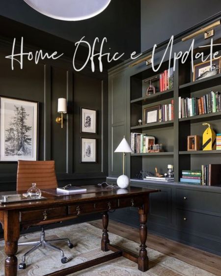 Home office update with @stofferhome in time for the holidays!  #homeoffice #homedecor #bookcase #officechair #art 

#LTKHoliday 

#LTKhome #LTKGiftGuide