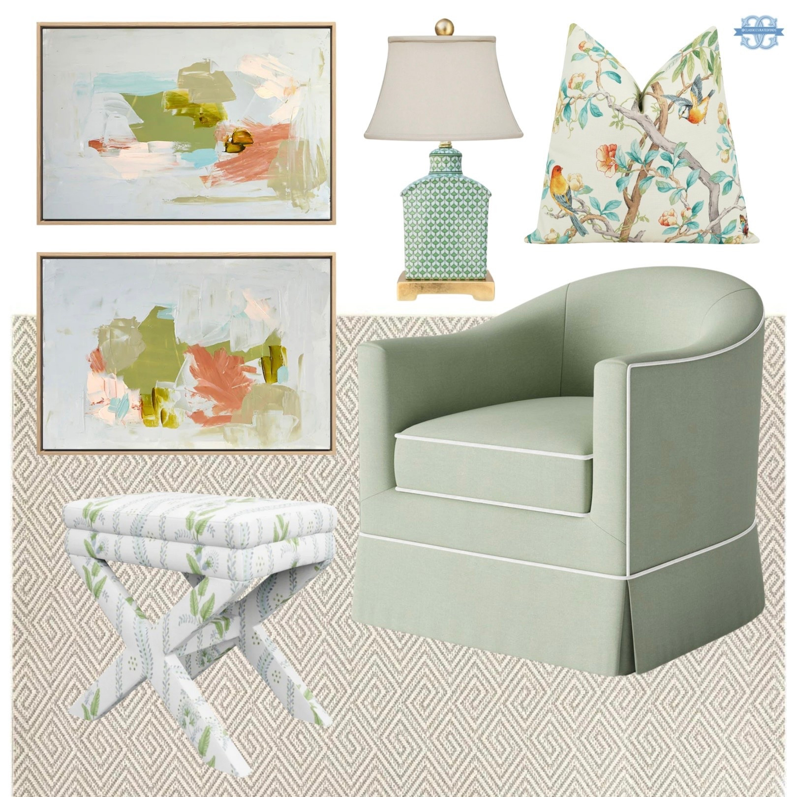 Fresh home finds with some fun pops of color!💚

Home Decor, Grandmillennial, Swivel Chair, Art, Ottoman, Rug

#LTKHome