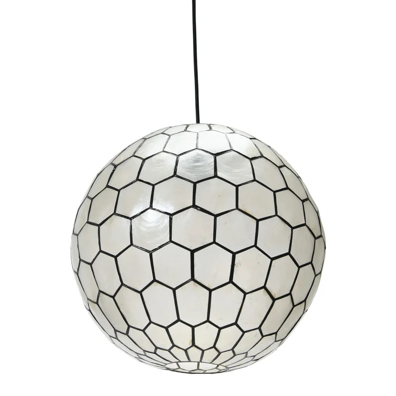 Everly Quinn Abbington 1 - Light Unique Globe Pendant with Capiz Accents & Reviews | Wayfair | Wayfair North America