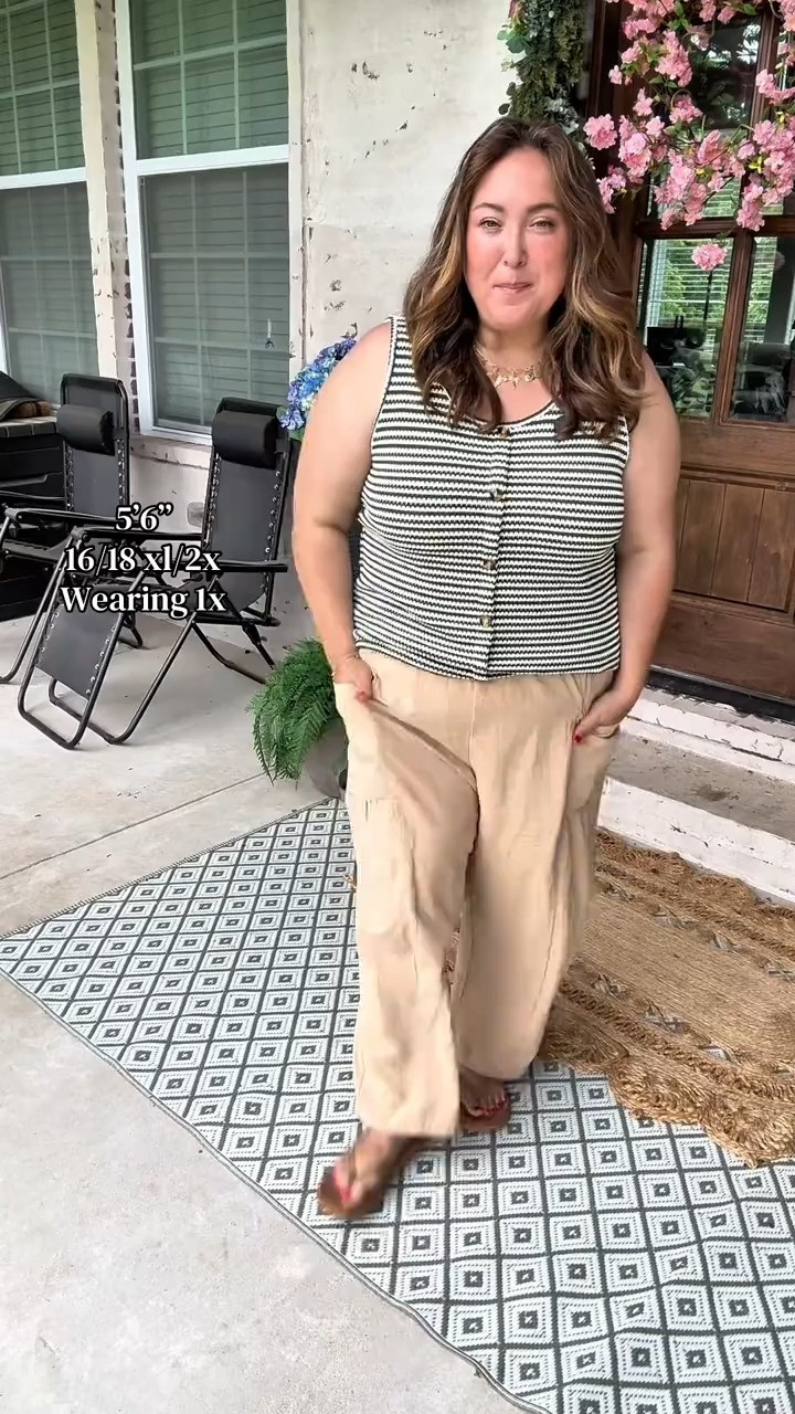 Cotton Plus Size Pants drawstring with pockets, Summer outfit pants for plus size for women  

 #LTKootd #LTKPlusSize #LTKBeauty