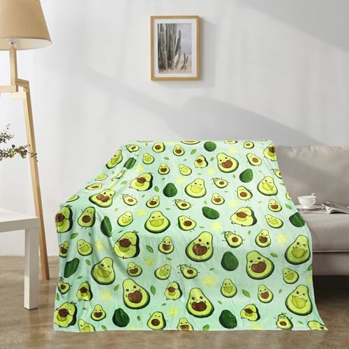 Cute Avocado Flannel Soft Warm Cozy Blanket for Sofa and Chair 50x60inch,Avocado Decor Stuff Accessories | Amazon (US)