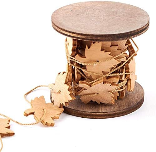Light Brown Wood Maple Leaf Garland | for Home Decor | 9 Feet Long | Amazon (US)