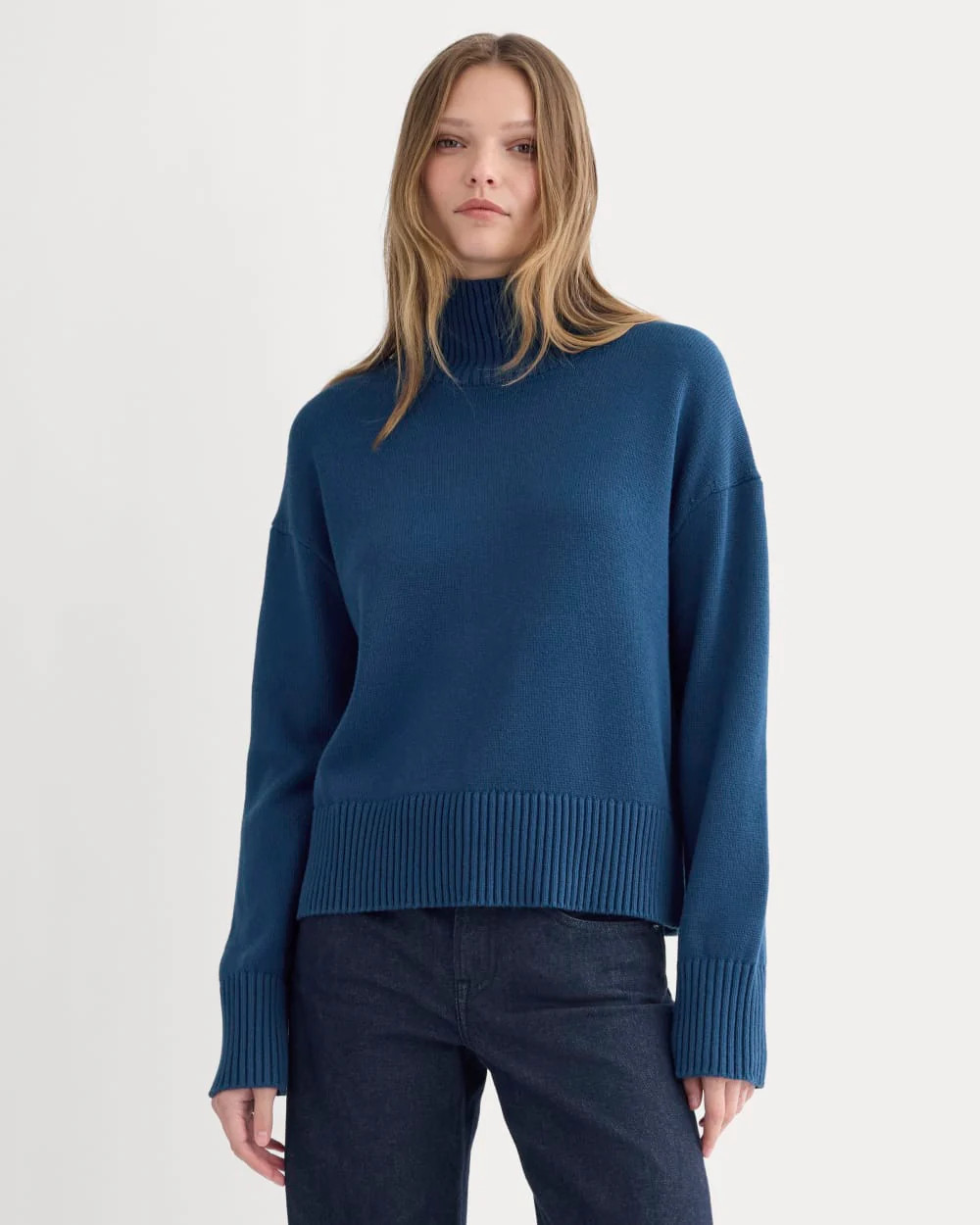 The Boxy Turtleneck in Everyday Cotton | Deep Lazuli Blue | Everlane