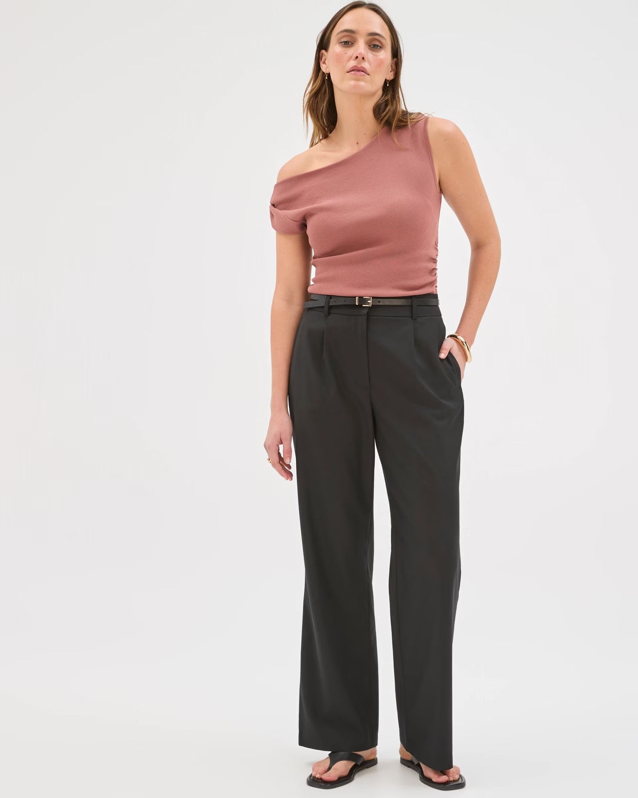 Preview Saskia Sleeveless Off Shoulder Knit Top - Rose Smoke | Target AU
