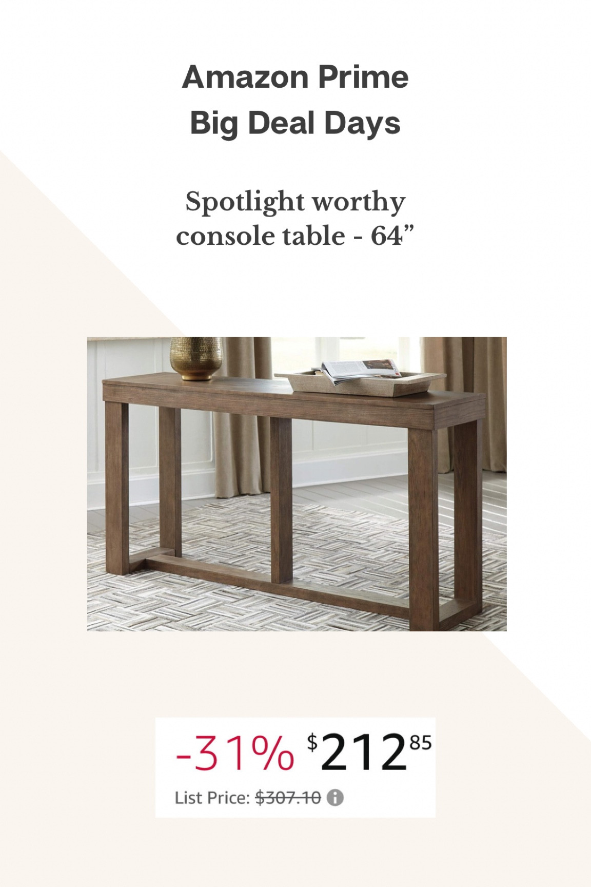 Deal spotlight! Group favorite, budget friendly console table! Great size - 62"