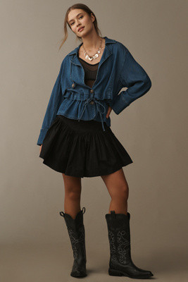 Maeve Basque-Waist Flirty Mini Skirt | Anthropologie (US)