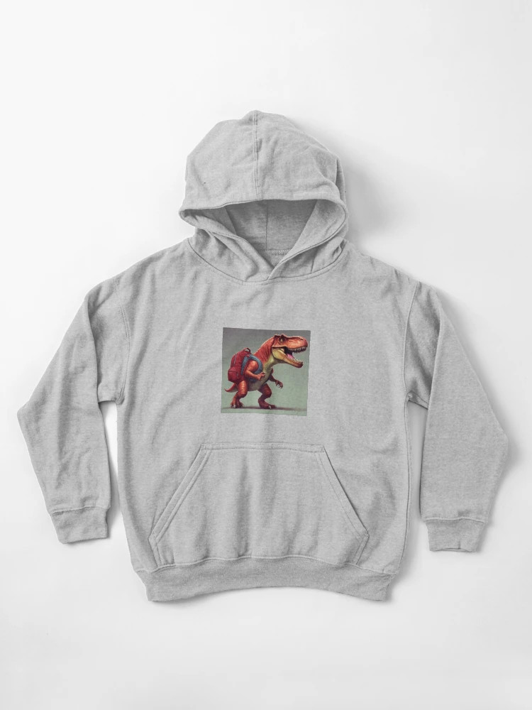 Red Dinosaur with a red backpack  Kids Pullover Hoodie | Redbubble (US)