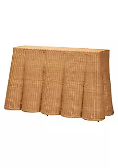 bali & pari Palm Bohemian Honey Scallop Rattan Console Table | Belk