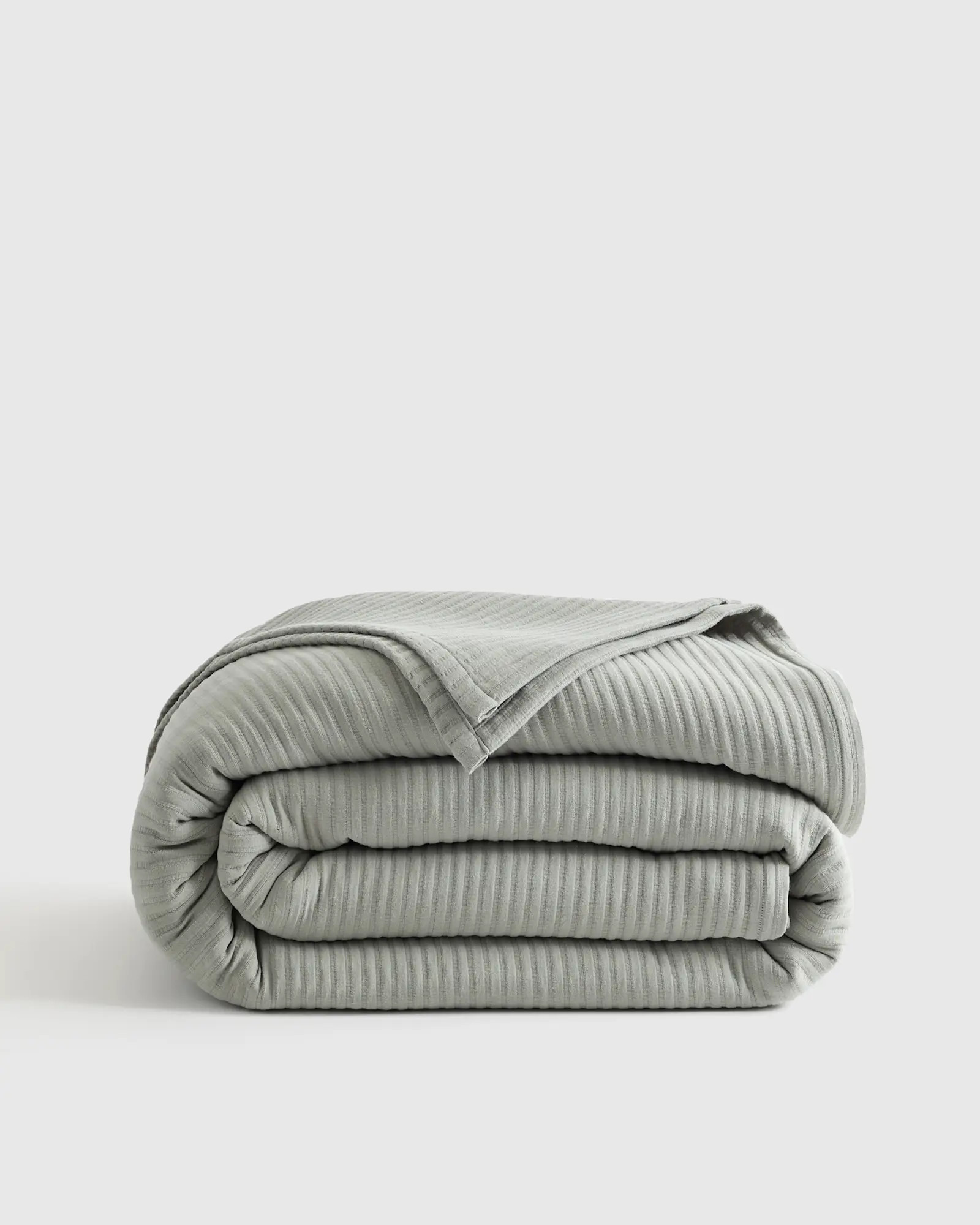 Organic Cotton Matelasse Coverlet in Dried Sage | Quince