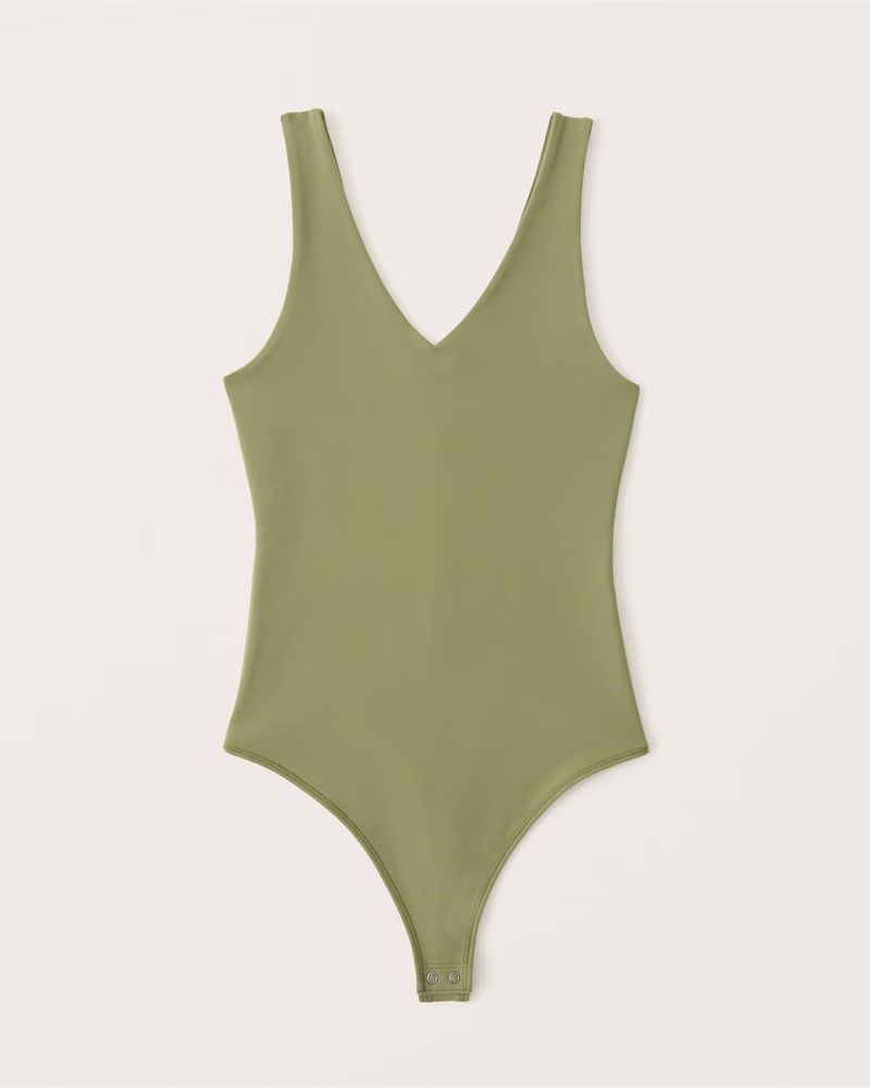 Double-Layered Seamless V-Neck Bodysuit | Abercrombie & Fitch (US)