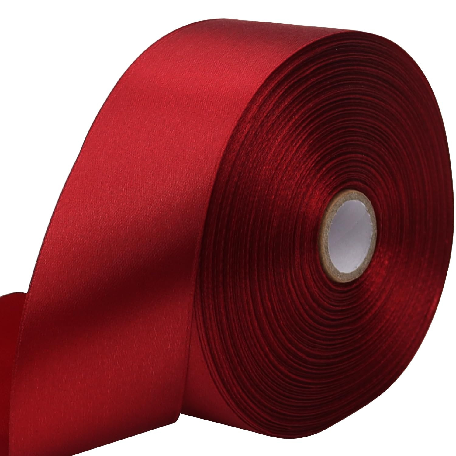 Deep red Solid Satin Ribbon 1-1/2 Inch 50 Yards Solid Polyester Fabric Ribbon for Gift Wrapping W... | Amazon (US)