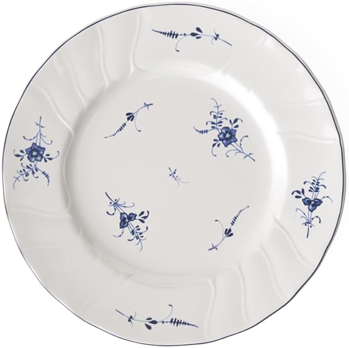 Villeroy & Boch Vieux Luxembourg Salad Plate, 8 in, Premium Porcelain, White/Blue | Amazon (US)