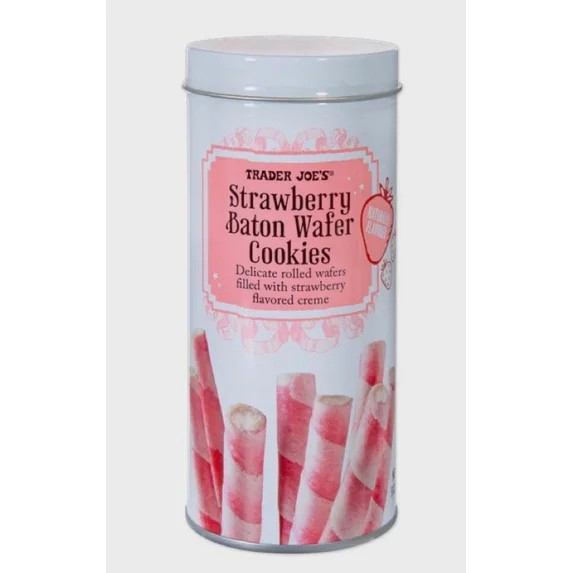 Trader Joe’s Strawberry Baton Wafer Cookies Delicate Rolled Wafer Filled with Strawberry Flavor... | Walmart (US)