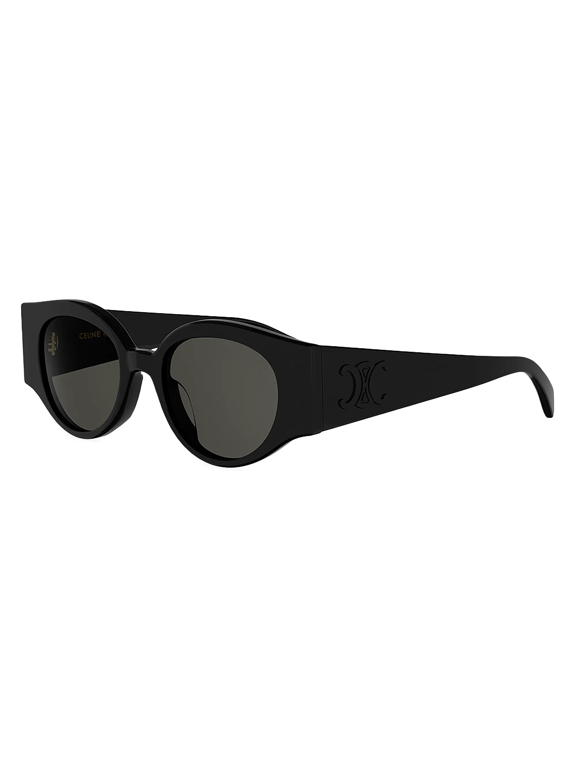 Triomphe Stamp 50MM Round Sunglasses | Saks Fifth Avenue