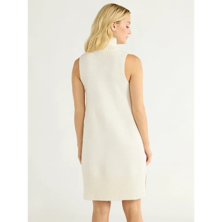 Free Assembly Women’s Sleeveless Turtleneck Sweater Mini Dress, Sizes XS-XXL | Walmart (US)
