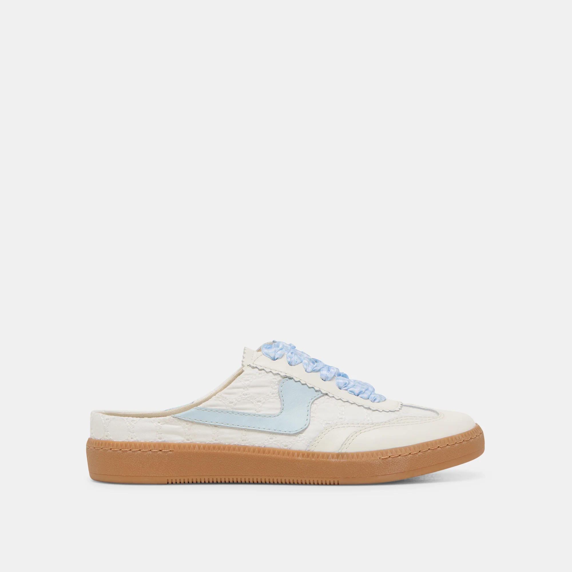 Notice Slide Sneakers White Blue Eyelet | DolceVita.com