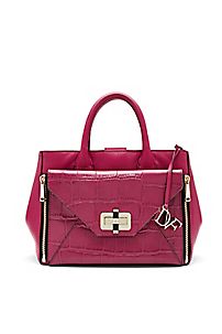 DVF Secret Agent Leather and Croc Tote | DVF