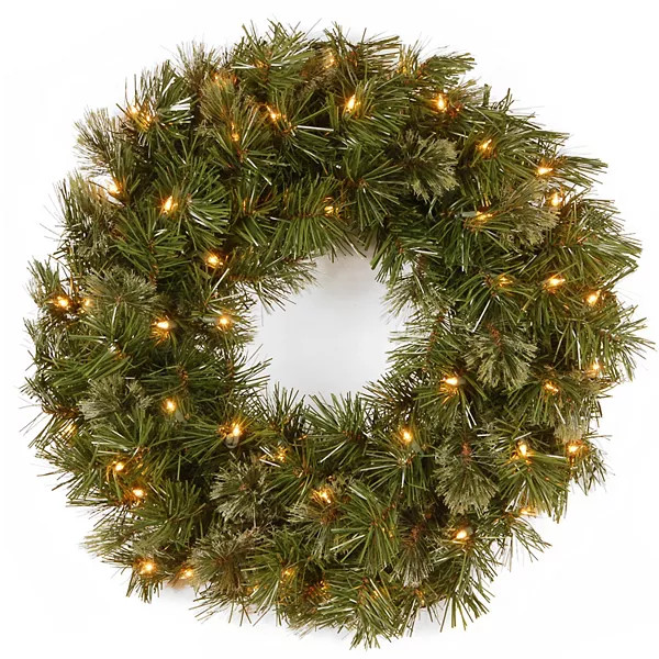 National Tree Company 24-in. Pre-Lit Artificial Dunhill Fir Christmas Wreath | Kohl's