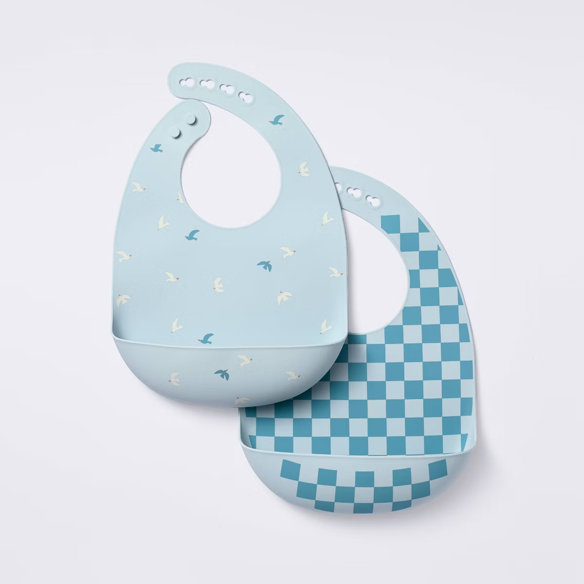Silicone Bibs - 2pk - Birds/Checker - Cloud Island™ | Target