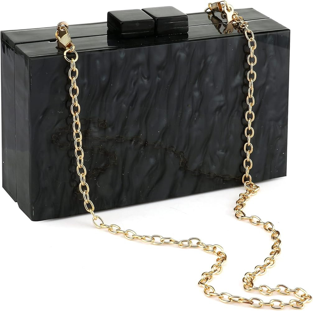 Acrylic Purses and Handbags with Marbling for Women Elegant Banquet Evening Crossbody Handbag Box... | Amazon (US)