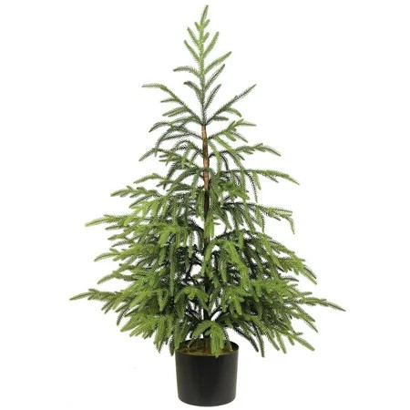 TETOU 3Ft Norfolk Pine Christmas Tree, Artificial Green Norfolk Pine Tree with Pot, Faux Potted Plants for Front Porch Christmas Indoor Outdoor Decor | Walmart (US)