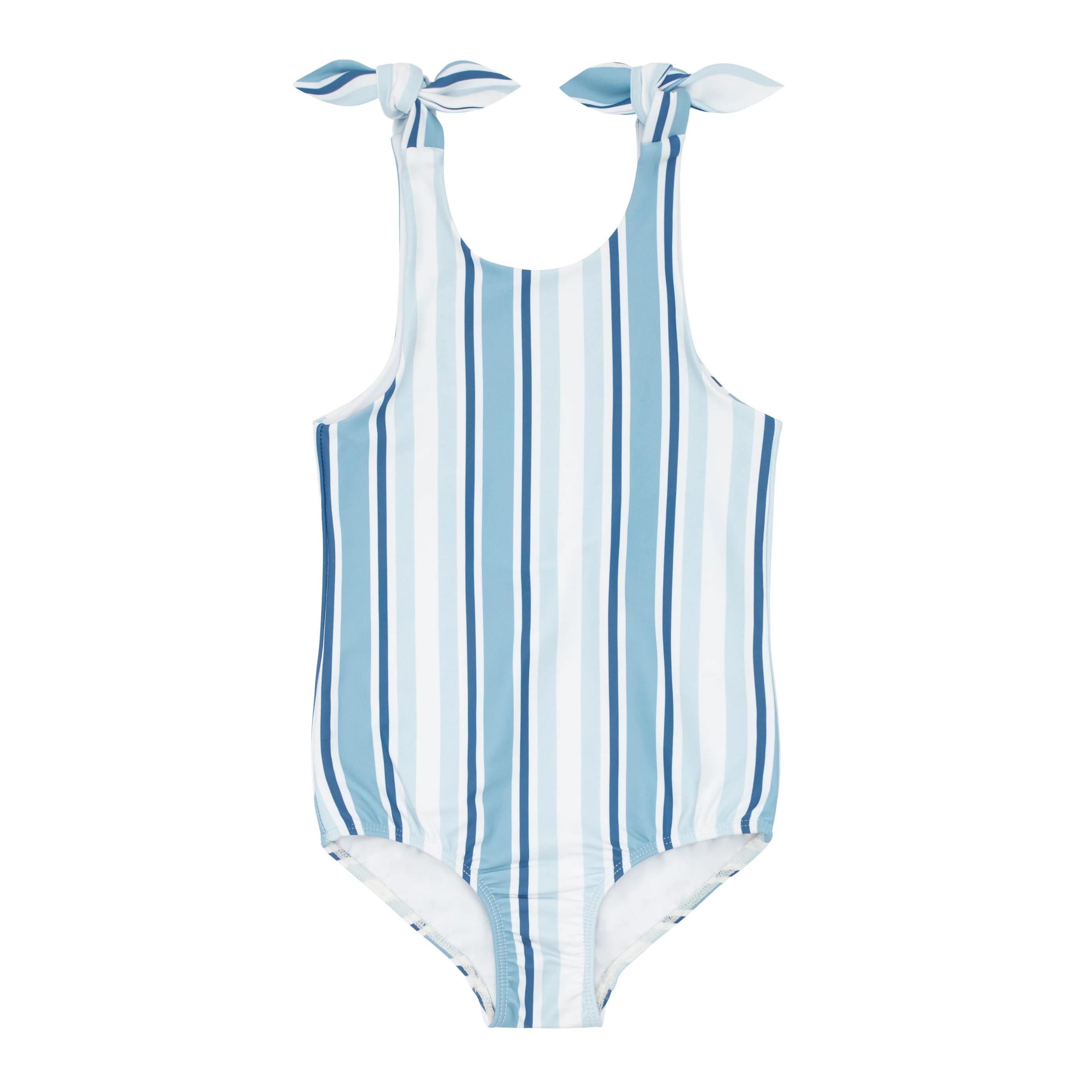 girls freshwater stripe tie-knot one piece | minnow