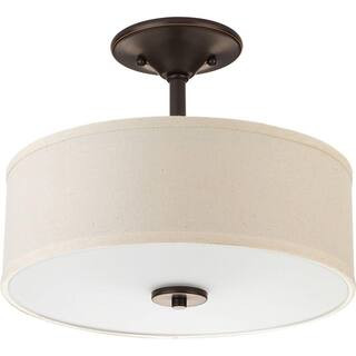 Inspire 2-Light Antique Bronze Semi-Flush Mount | The Home Depot
