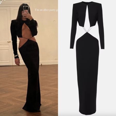 Paige DeSorbo’s Black Cutout Long Sleeve Gown 📸 + Info= @paige_desorbo 