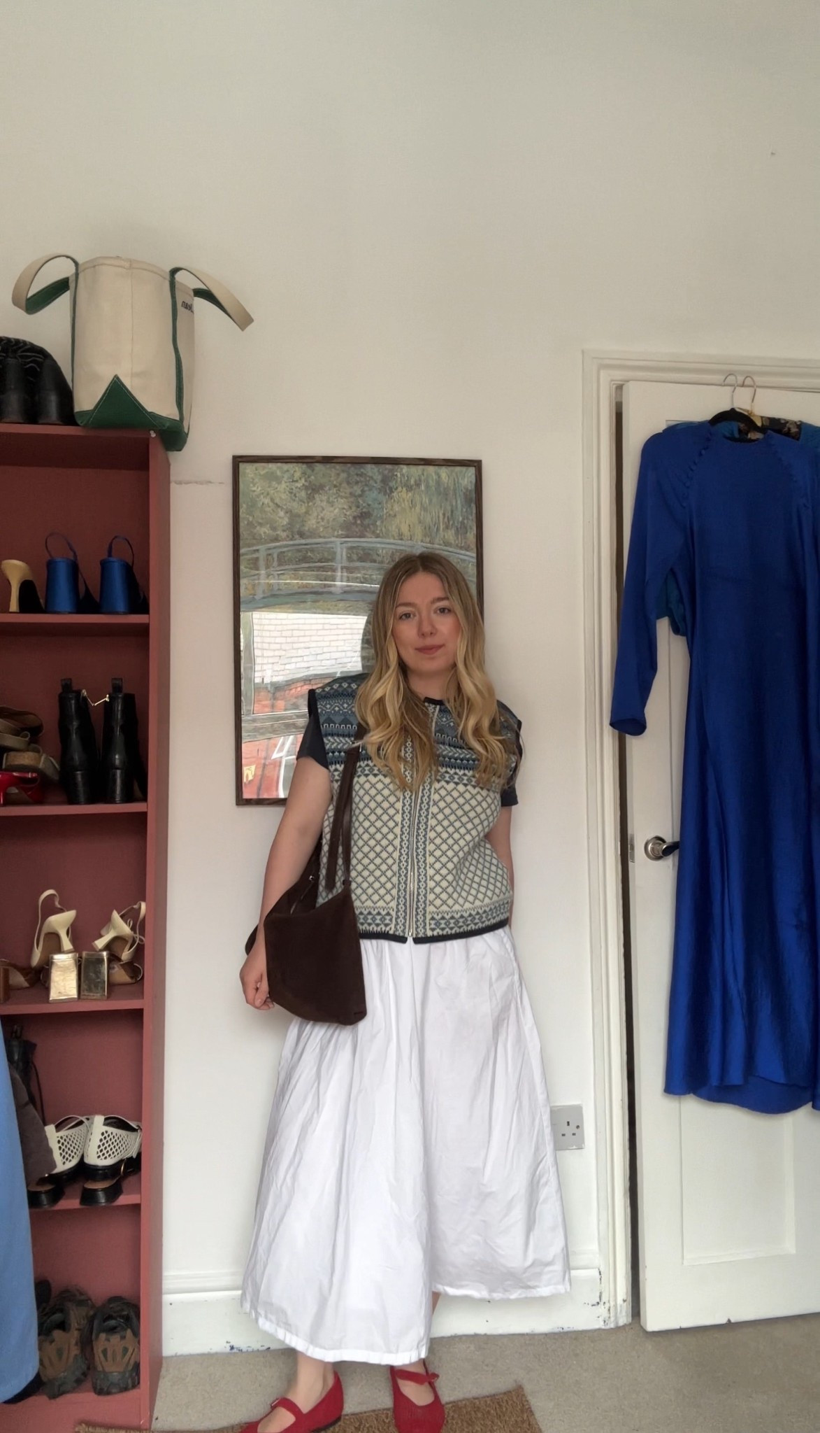 Summer outfit styling a white midi skirt ✨