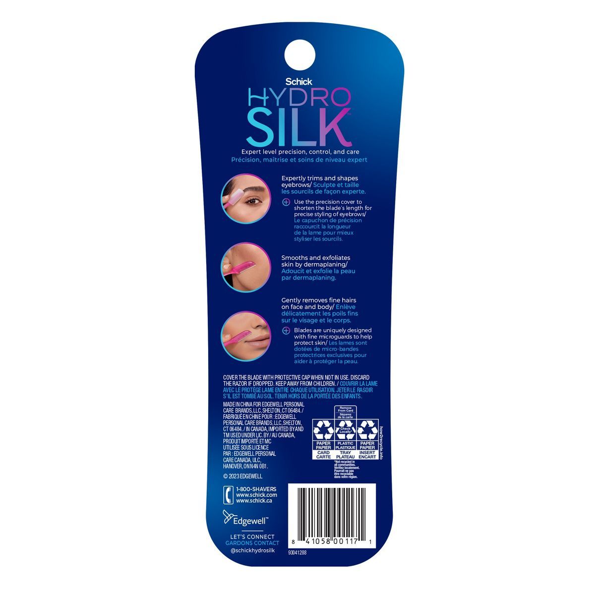 Schick Hydro Silk Touch-Up Multipurpose Exfoliating Facial Razor and Eyebrow Shaper -  3ct | Target