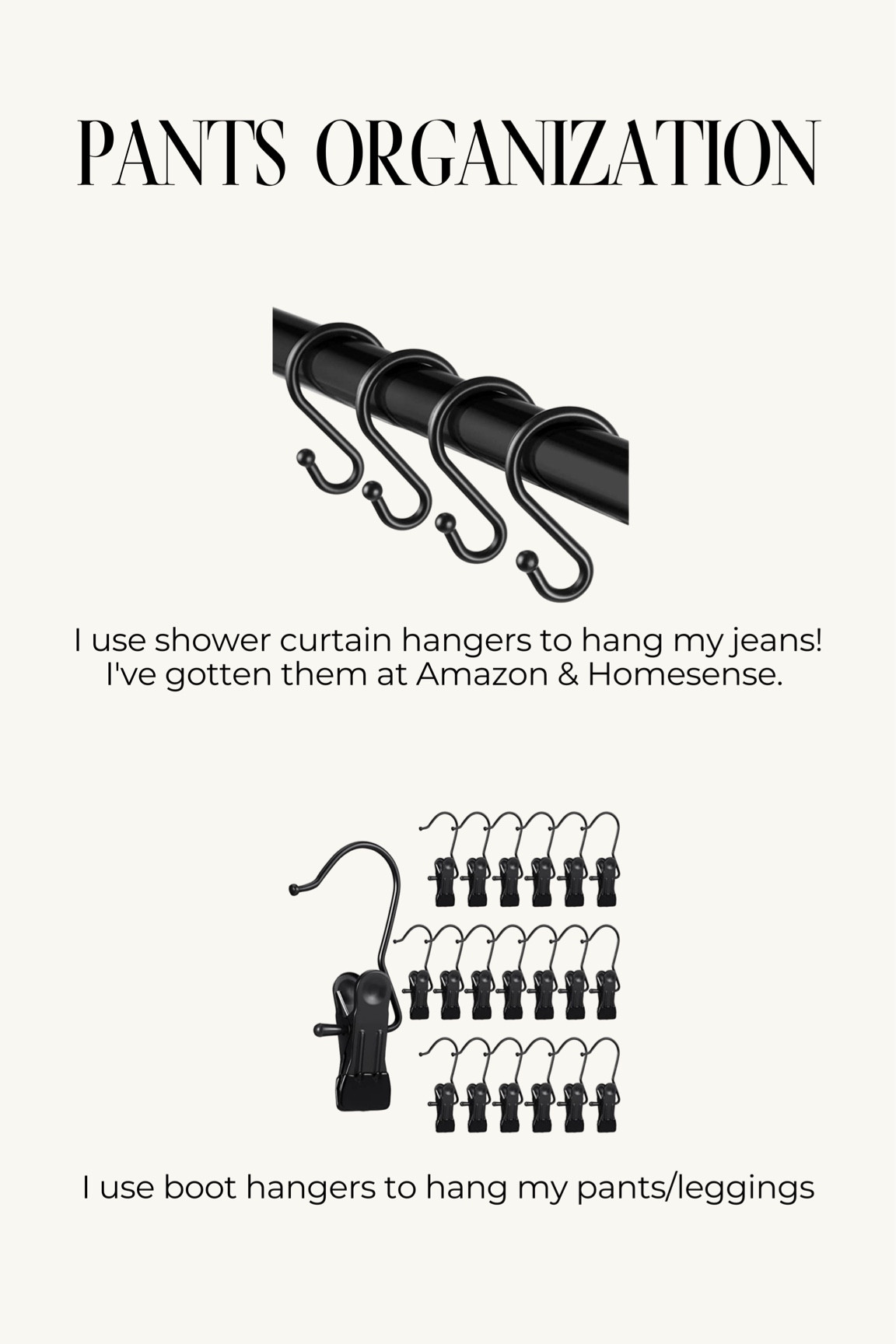 How I organize my pants!!
