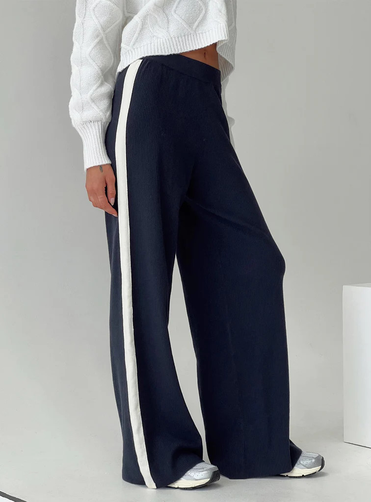 Albright Pants Navy / Milk | Princess Polly US