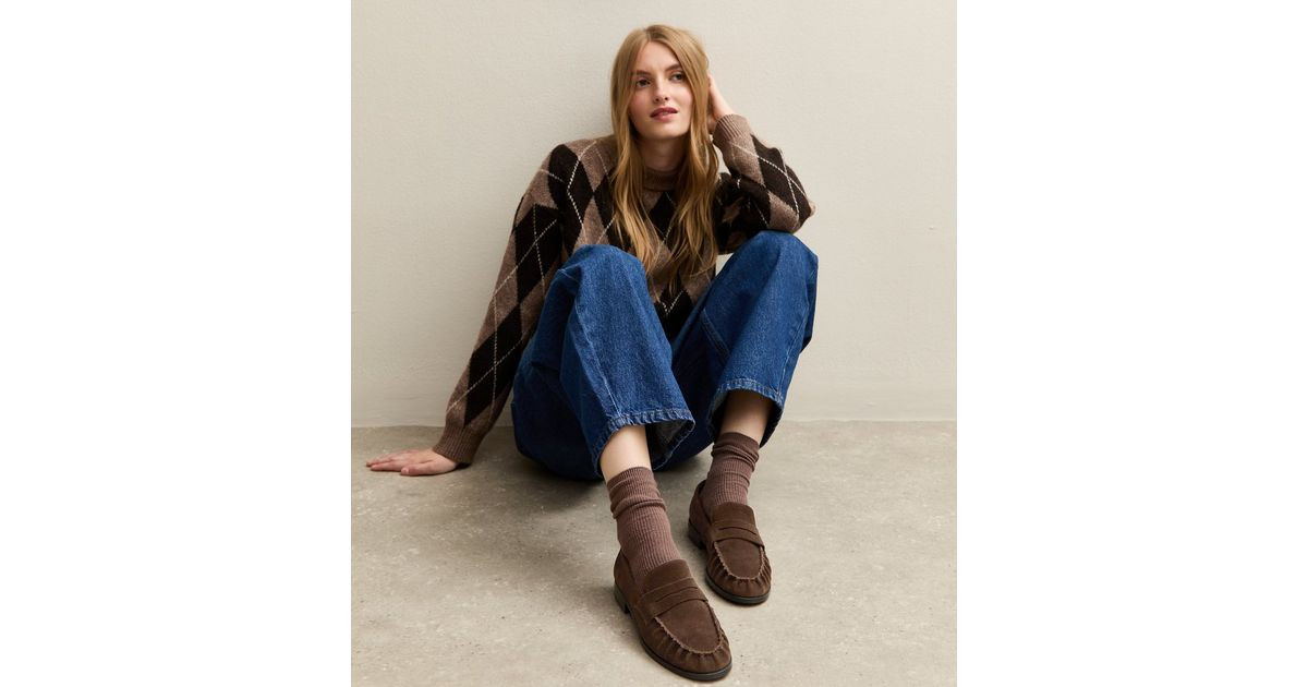 Brown Suede Almond Toe Loafers | New Look | New Look (UK)