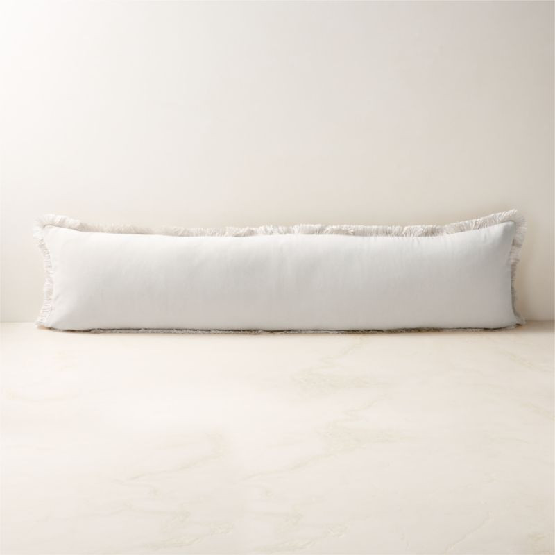Bettie Warm White Velvet Lumbar Pillow Cover 48"x12" + Reviews | CB2 | CB2