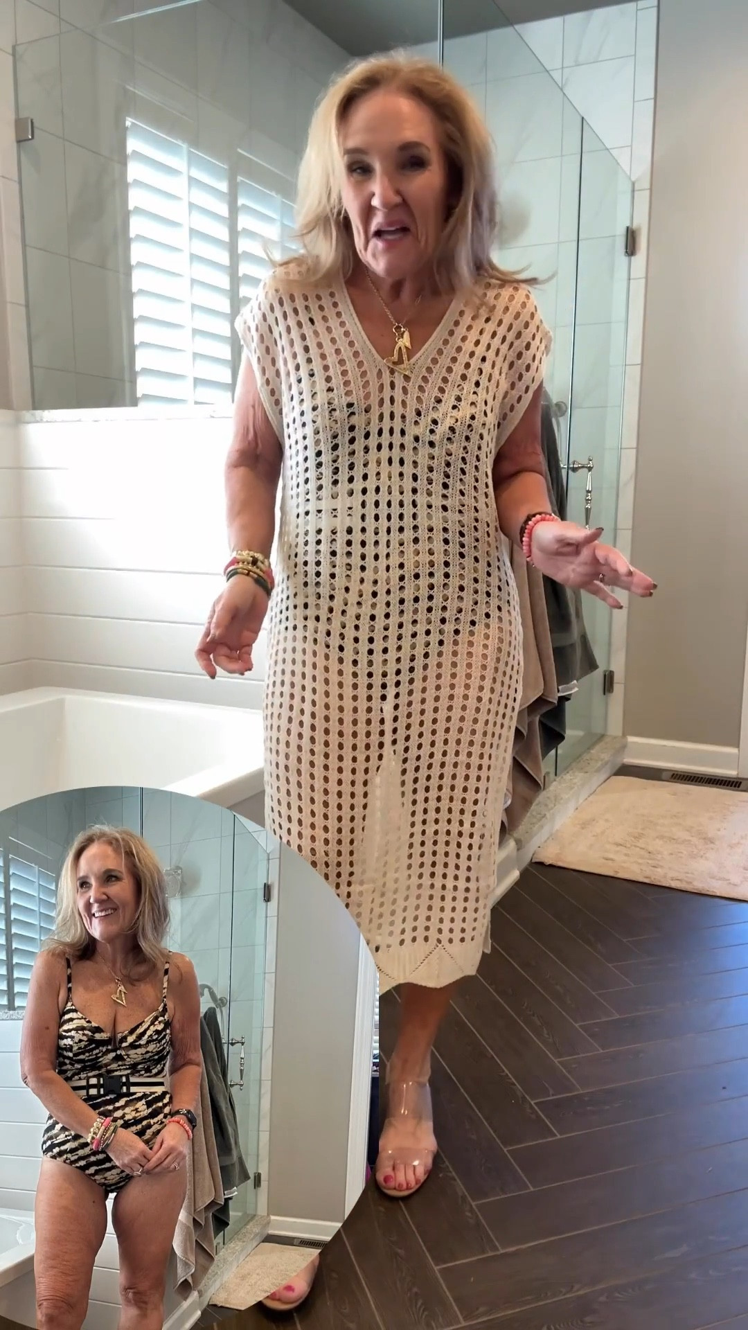 Suit and coverup size large. I did size up in both. 

Vacation outfit spring fashion one piece bathing suit swim coverup 


#LTKOver40 #LTKWatchNow #LTKSwim