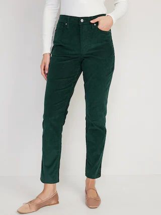 High-Waisted OG Straight Corduroy Ankle Pants for Women | Old Navy (US)